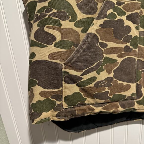 VIntage Carhartt Duck Camo Vest VQ183 Union Made Insulated Workwear Mens 4X - Picture 2 of 9